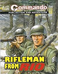 A magazine cover with soldiers holding guns

Description automatically generated